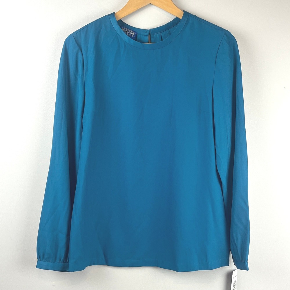 2/$30 NWT Pendleton Teal Long Sleeve Blouse 8